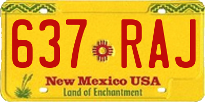 NM license plate 637RAJ