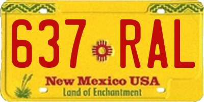 NM license plate 637RAL