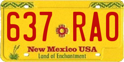 NM license plate 637RAO