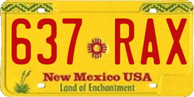 NM license plate 637RAX