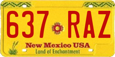 NM license plate 637RAZ