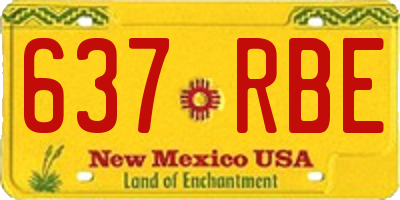 NM license plate 637RBE