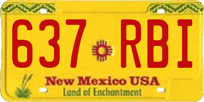 NM license plate 637RBI