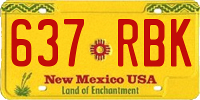 NM license plate 637RBK