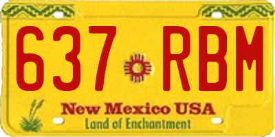NM license plate 637RBM