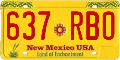NM license plate 637RBO