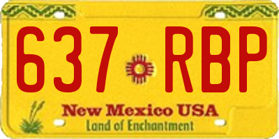 NM license plate 637RBP
