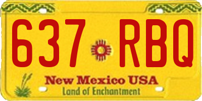 NM license plate 637RBQ