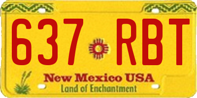 NM license plate 637RBT