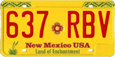 NM license plate 637RBV