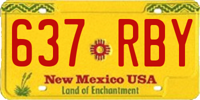 NM license plate 637RBY
