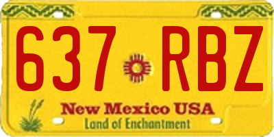 NM license plate 637RBZ