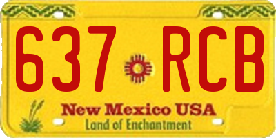 NM license plate 637RCB