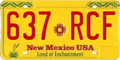 NM license plate 637RCF