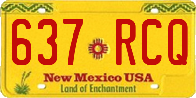 NM license plate 637RCQ