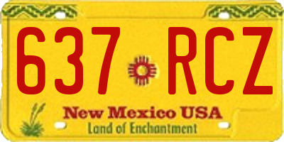 NM license plate 637RCZ