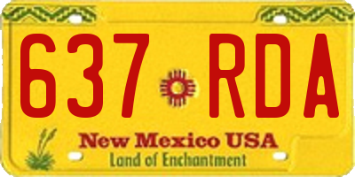 NM license plate 637RDA