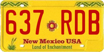 NM license plate 637RDB