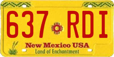 NM license plate 637RDI