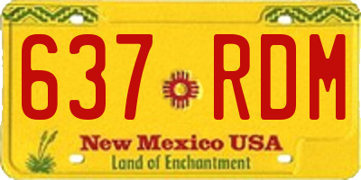 NM license plate 637RDM