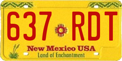 NM license plate 637RDT