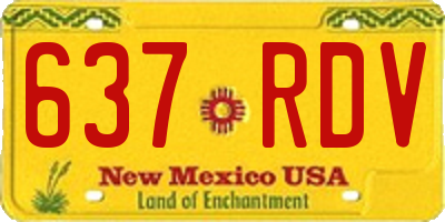 NM license plate 637RDV