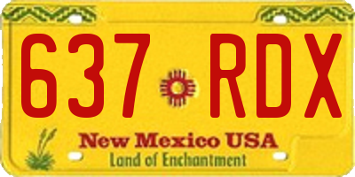 NM license plate 637RDX