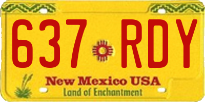 NM license plate 637RDY