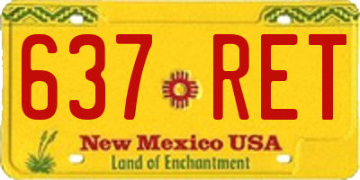 NM license plate 637RET