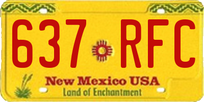 NM license plate 637RFC