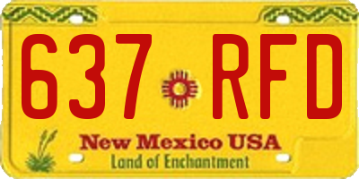 NM license plate 637RFD