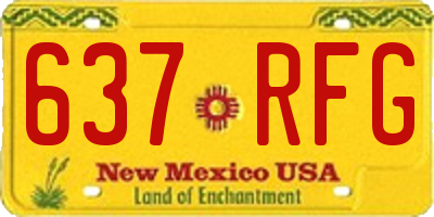 NM license plate 637RFG