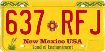 NM license plate 637RFJ