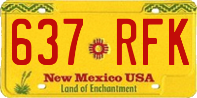 NM license plate 637RFK