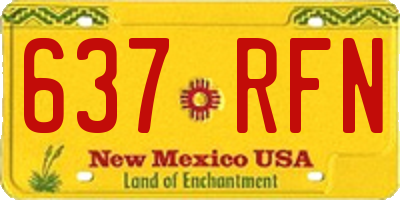 NM license plate 637RFN
