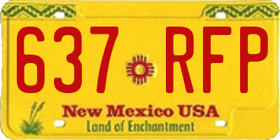 NM license plate 637RFP