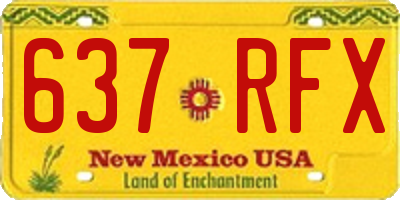 NM license plate 637RFX