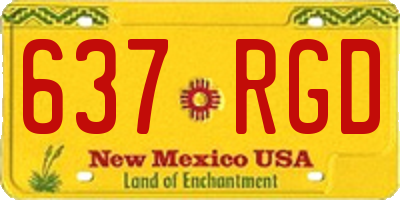 NM license plate 637RGD