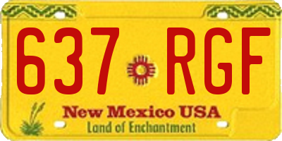 NM license plate 637RGF