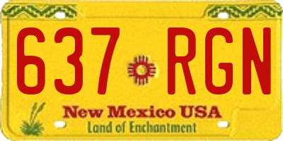 NM license plate 637RGN