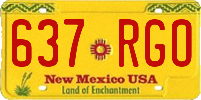 NM license plate 637RGO