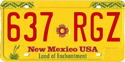NM license plate 637RGZ