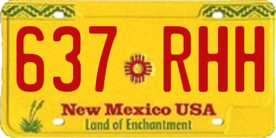 NM license plate 637RHH