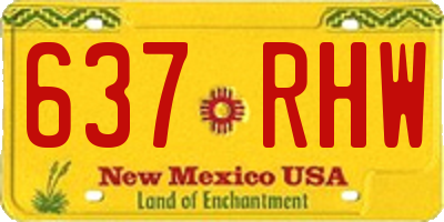 NM license plate 637RHW