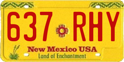 NM license plate 637RHY