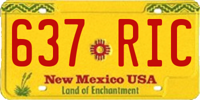 NM license plate 637RIC