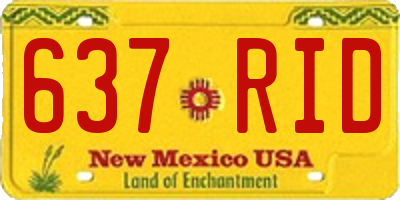 NM license plate 637RID