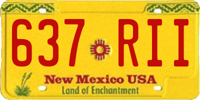 NM license plate 637RII