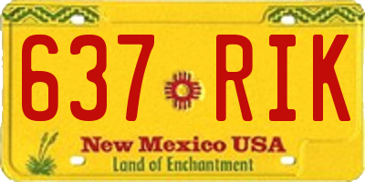 NM license plate 637RIK
