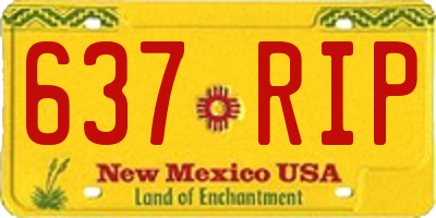 NM license plate 637RIP